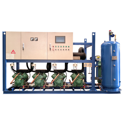 PLC Yüksek Sıcaklıklı Piston Paralel Birim Rack Model Optimal Soğutma İçin Soğutma Kompresör Birimi